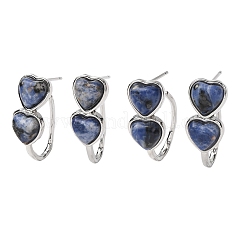Boucles d'oreilles puces en forme de cœur pour la Saint-Valentin&nbsp;EJEW-T053-01P