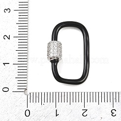 Овальные винтовые карабины с микропаве из прозрачного кубического циркония из латуни&nbsp;KK-B167-01B-P