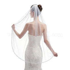 Velos de novia largos de encaje de organza&nbsp;AJEW-WH0596-963B