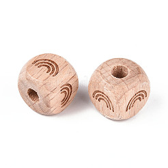 Гравированные бусины из бука&nbsp;WOOD-N015-08E