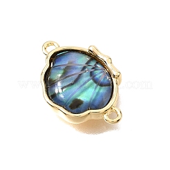 Verbindungsstücke aus Messing mit natürlicher Paua-Muschel&nbsp;KK-N289-24G