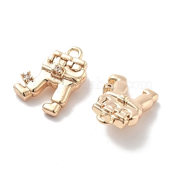 Подвески из латуни с покрытием из прозрачного кубического циркония&nbsp;KK-M102-21G-A