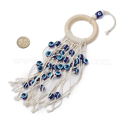 Décorations de pendentif en anneau de bois&nbsp;HJEW-JM02389