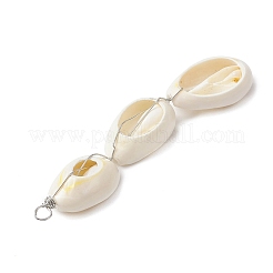 3 grand pendentif en perles de coquillage cauri naturel&nbsp;PALLOY-JF03807