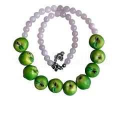 Colliers de perles en verre et résine en forme de fruits pour femmes&nbsp;WG91F17-03