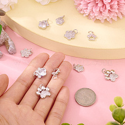 10 шт. 5 стиля подвески на стойке с покрытием из латуни с микропаве из кубического циркония&nbsp;KK-TA0002-42