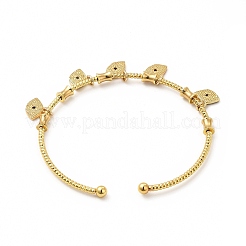 Bracelet manchette à breloques en émail coloré avec zircone cubique transparente&nbsp;BJEW-E073-09G-01