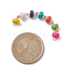 Подвески-коннекторы heishi из синтетической бирюзы&nbsp;PALLOY-JF04246-01