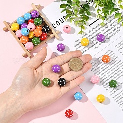 80 шт. 8-х цветные крашеные натуральные деревянные бусины&nbsp;WOOD-YW0001-90