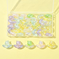 48шт 2 стиля УФ-покрытие прозрачные акриловые бусины&nbsp;SACR-FS0001-36