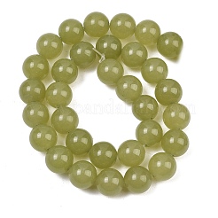 Naturels teints en blanc perles de jade brins&nbsp;GG-CBAEB22-B01-10mm-05