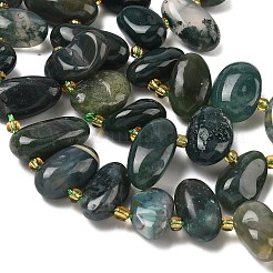 Природные моховой агат бисер нитей&nbsp;G-P604-A11-01