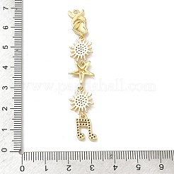 Laiton micro pave clair zircone cubique grands pendentifs&nbsp;KK-B176-02G-03