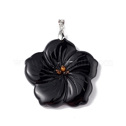Große Anhänger aus natürlichem schwarzen Onyx (gefärbt und erhitzt).&nbsp;G-B040-01P-02