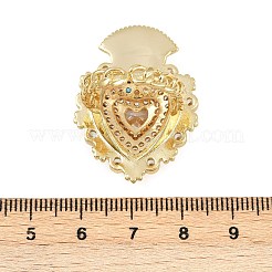 Anelli di polsino in zircone chiaro con micro pavè di ottone&nbsp;RJEW-P155-04D-G