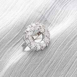 Латунные микро проложить манжеты кольца кубического циркония&nbsp;RJEW-D323-02P