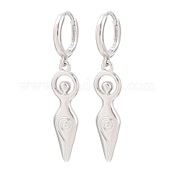 Boucles d'oreilles pendantes créoles en laiton&nbsp;EJEW-G471-47P-01