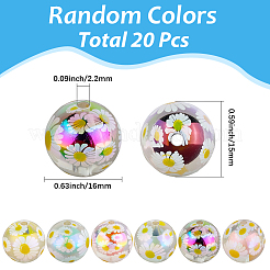 20 Stück UV-beschichtete Acrylperlen mit Aufdruck&nbsp;TACR-SC0001-46B