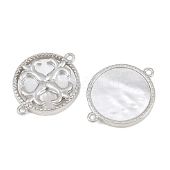 Ciondoli connettori in ottone e conchiglia naturale&nbsp;SH-CBA7BFE-01C-P