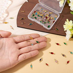 60 шт. 12 стиля латунные подвески-коннекторы из стекла k9&nbsp;KK-TA0003-13