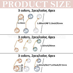 18 шт. 9 стиля пластиковых брошей с имитацией жемчуга&nbsp;JEWB-FH0001-91