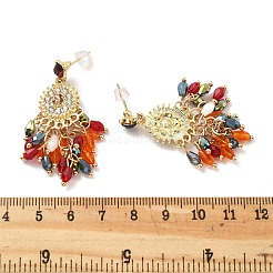 Серьги-гвоздики с кисточками из акрила в стиле бохо для женщин&nbsp;LS-EJEW-G435-01G