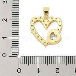 Cremagliera placcatura micro ottone spianare pendenti zirconi&nbsp;KK-Z074-48G