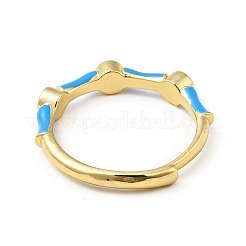 Verstellbarer Ring aus Emaille mit bösem Blick&nbsp;RJEW-I087-01G