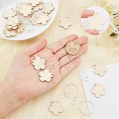 Kit para hacer etiquetas con dijes de flores para copas de vino&nbsp;DIY-SC0018-59