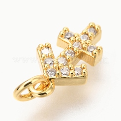 Latón micro pavimenta claro cubic zirconia encantos&nbsp;ZIRC-O036-30G-F