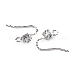 Accessoires de boucles d'oreilles en laiton Shegrace pavés de zircone cubique&nbsp;XGRQ4S784-741P