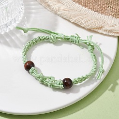 Fabrication de bracelets en macramé en coton ciré tressé réglable&nbsp;BJEW-JB09698-01