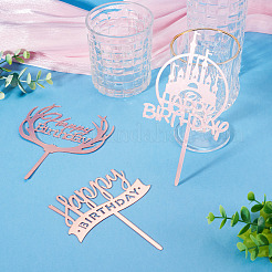 3 pieza de 3 estilos de adornos acrílicos para tartas&nbsp;FIND-TA0010-38A