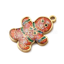 Рождественские эмалевые подвески из нержавеющей стали 304&nbsp;LS-STAS-B112-02G-05