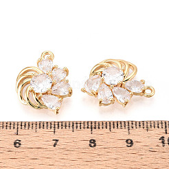 Подвески из латуни с прозрачным фианитом&nbsp;KK-T077-38G