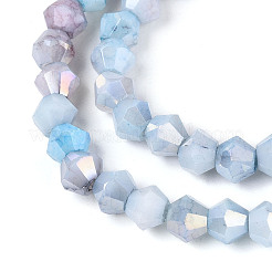 Нити из окрашенных стеклянных бусин с эффектом омбре&nbsp;X-GLAA-T025-4mm-09H