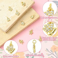 9 Stk. 3 Stil Messing Micro Pave klar Kubisch Zirkonia Anhänger&nbsp;KK-CJ0002-81
