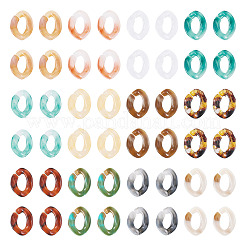 360pcs 12 Farben transparente Acrylverbindungsringe&nbsp;OACR-TA0001-80