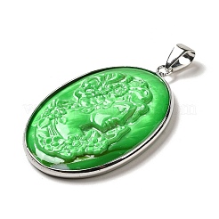 Окрашенные натуральные белые подвески в форме камеи для женщин&nbsp;KK-F868-01P-01