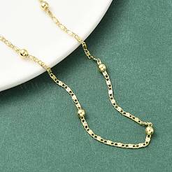 3.5 mm runde Kugel-Oval-Gliederketten aus Messing für Damen&nbsp;LS-NJEW-K271-18G