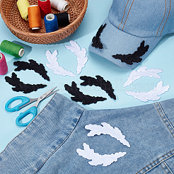 8 пара 2-цветных полиэстеровых нашивок с компьютерной вышивкой&nbsp;DIY-BC0015-83