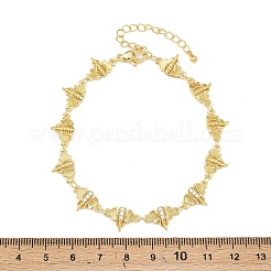Messing-Gliederkettenarmbänder mit Mikropflaster und klarem Zirkonia für Damen&nbsp;BJEW-A090-10B-G