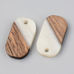 Pendentifs en résine opaque et bois de noyer&nbsp;RESI-S389-023A-C04