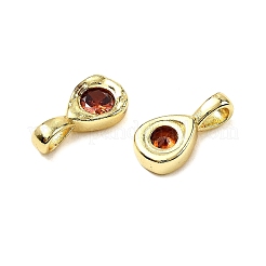 Подвески-капельки из латуни с микропаве из кубических цирконий&nbsp;KK-C134-04G