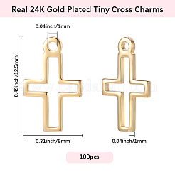 100 pz ciondolo a croce in ottone&nbsp;KK-BBC0024-59G