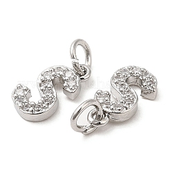 Breloques en laiton avec zircone cubique AAA de type micro-pavé&nbsp;LS-ZIRC-P067-11P-S-NR