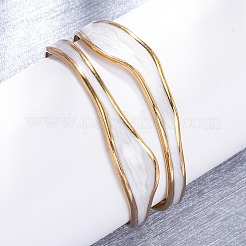 Браслеты из нержавеющей стали 304 с эмалью для женщин&nbsp;BJEW-D306-04G