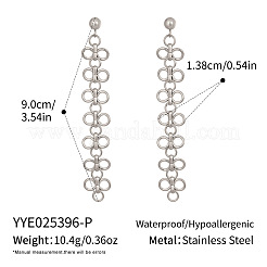 Boucles d'oreilles à pampilles en forme de trèfle en acier inoxydable 304&nbsp;RO2718-2