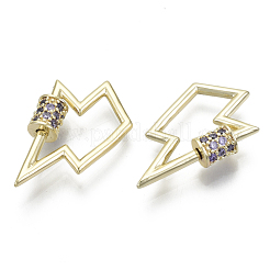 Латунь микропаве кубический цирконий винт карабин подвески с замком&nbsp;KK-R136-067E-NF