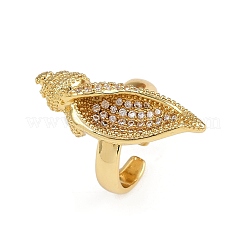 Регулируемые манжетные кольца с микропаве из кубического циркония из латуни&nbsp;RJEW-C142-01G